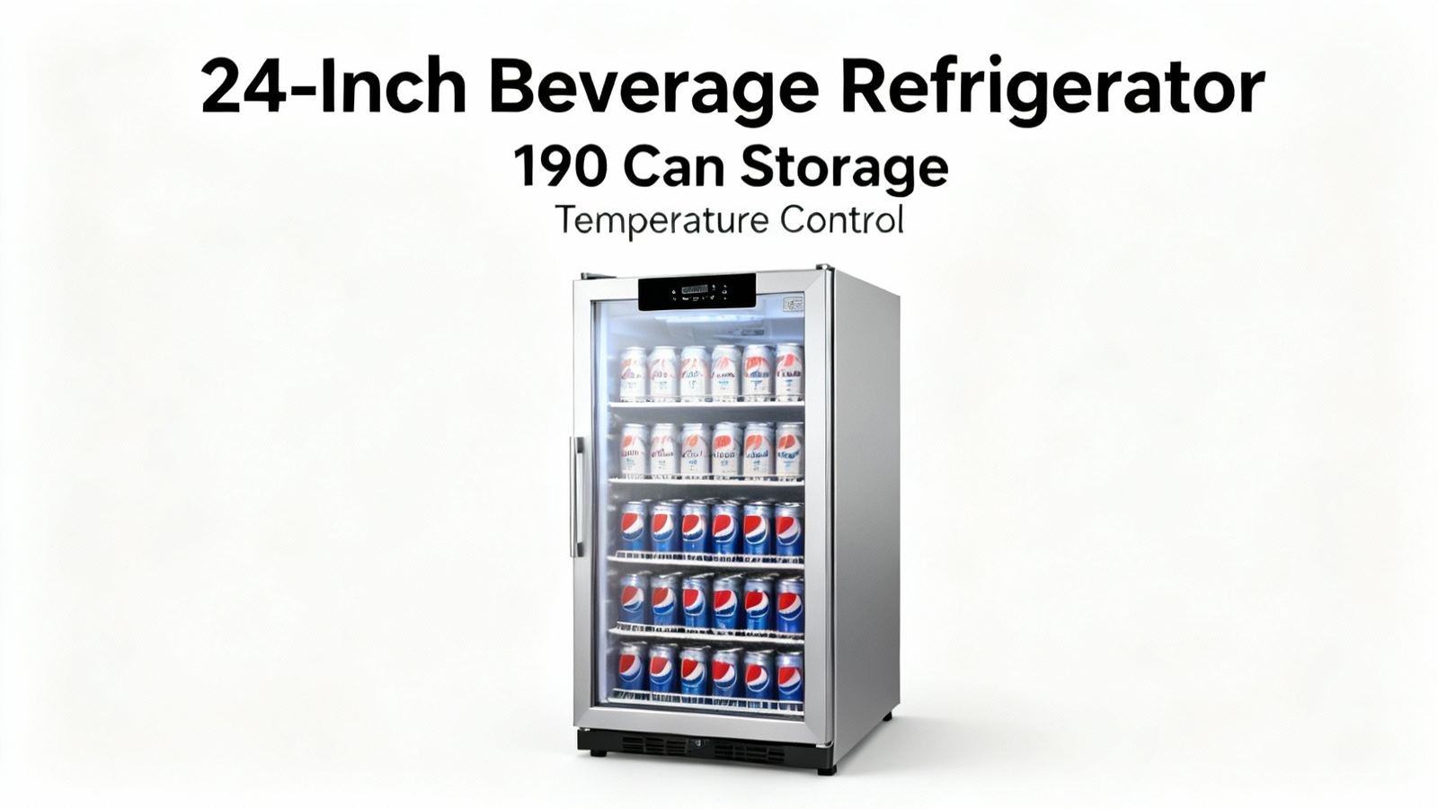 24-Inch Beverage Refrigerator: 190 Can Storage & Temperature Control