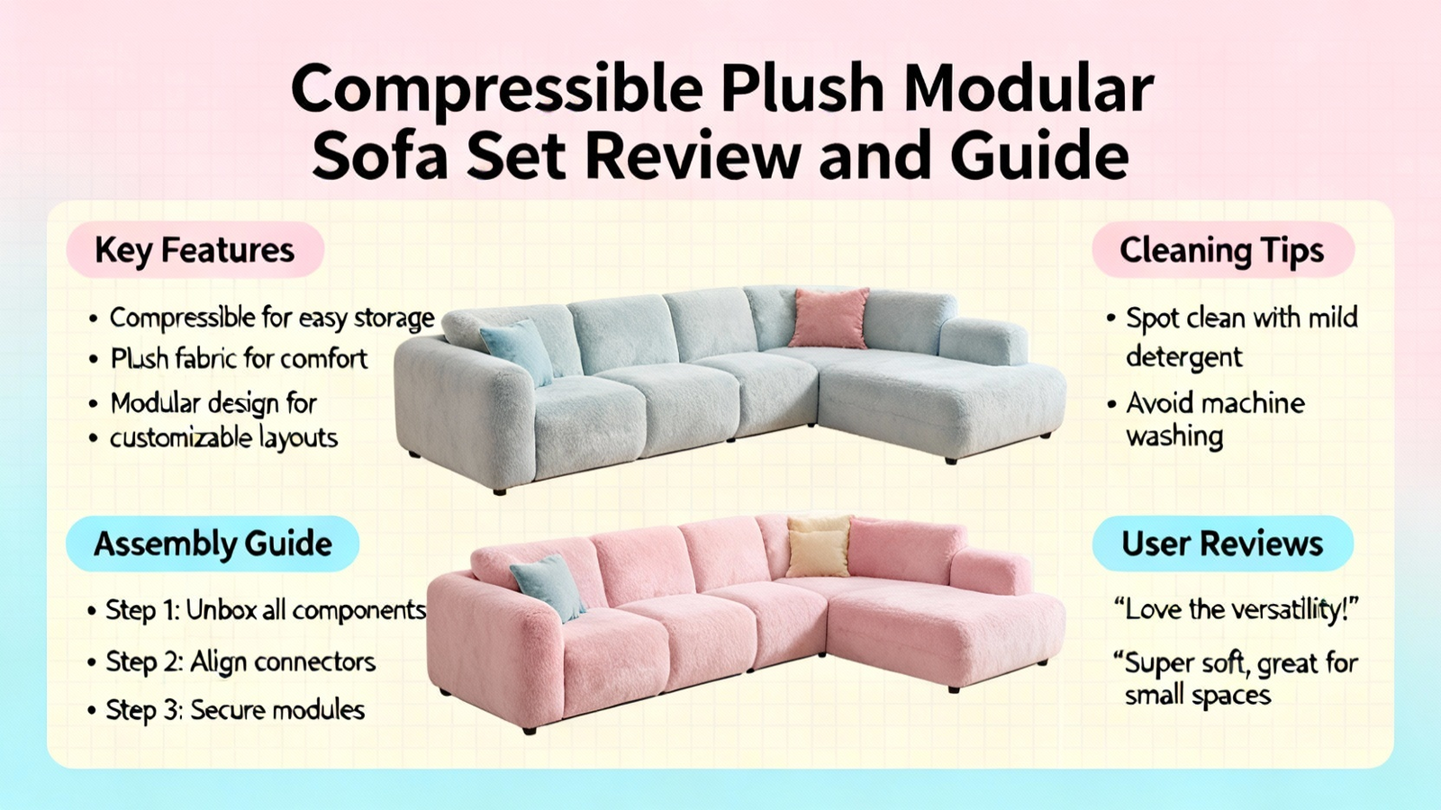 Compressible Plush Modular Sofa Set Review and Guide